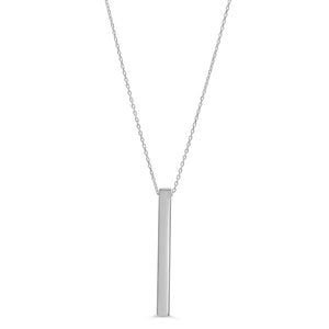 Erin Bar Necklace // 10k Solid White Gold