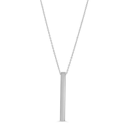 Erin Bar Necklace // 10k Solid White Gold