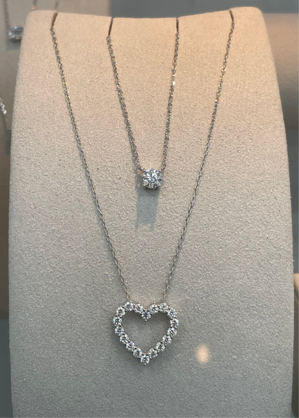 Dionne Solitaire Necklace // Rhodium Plated Sterling Silver + 0.5ct Diamond