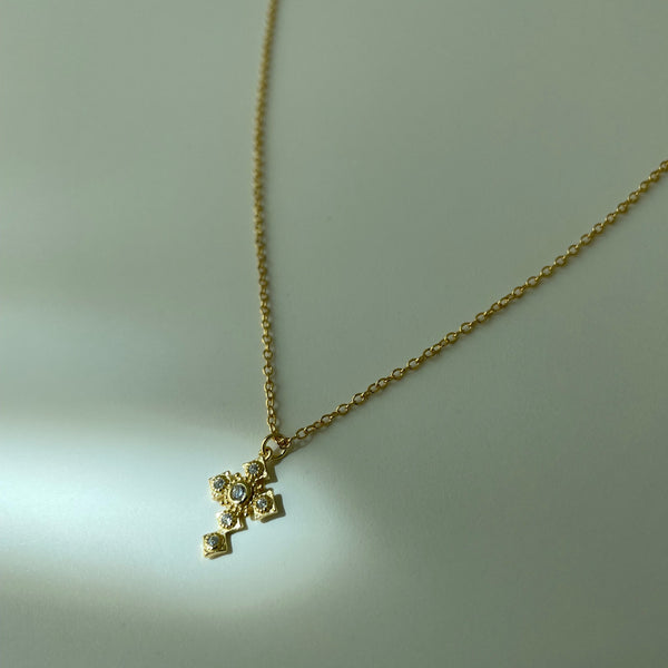 Juliana Cross Necklace // 14k Gold Vermeil