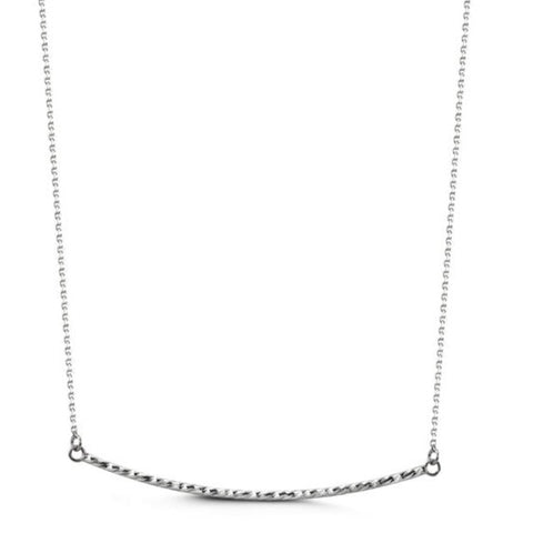 Melody Bar Necklace // 10k Solid White Gold