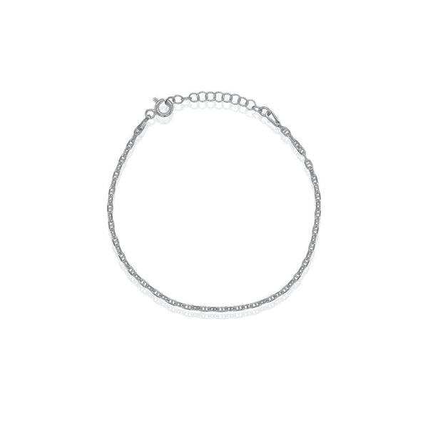 Silver bracelet on a white background