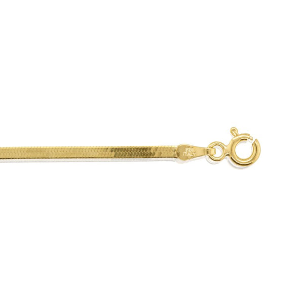 Gold chain with a clasp on a white background