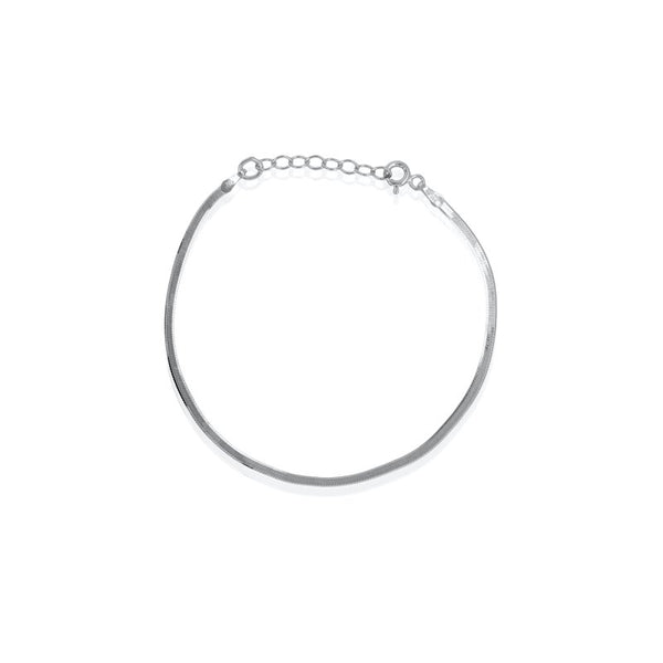 Silver bracelet on a white background