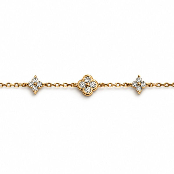 Loretta Clover Bracelet // 14kt Gold Vermeil + CZ