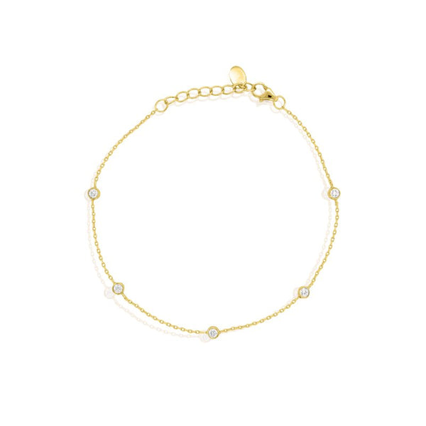 Dani By The Yard Bracelet // 14kt Gold Vermeil + Lab Diamond TCW 0.23ct