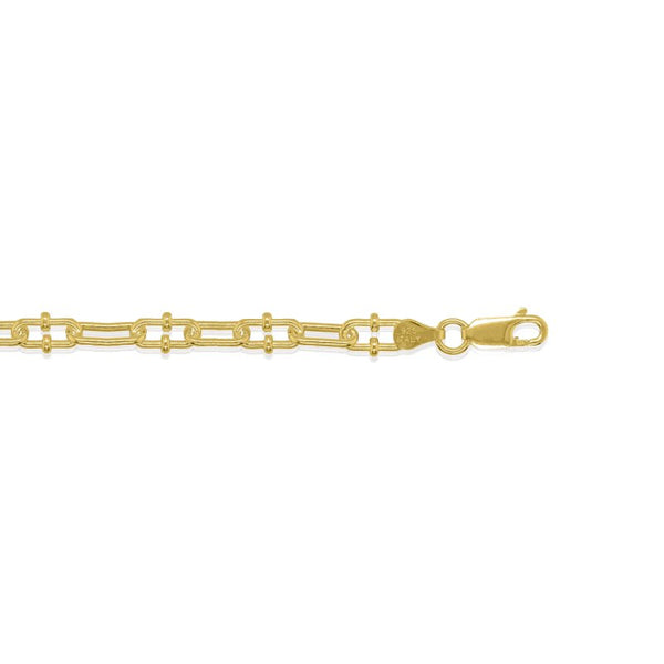Gold chain bracelet on a white background