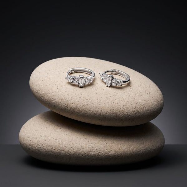 Cece Huggies // Rhodium Plated + CZ