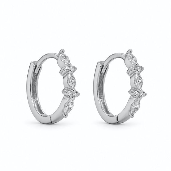Amy Huggies // Rhodium Plated + CZ