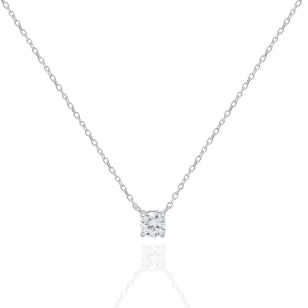 Diamond necklace on a white background