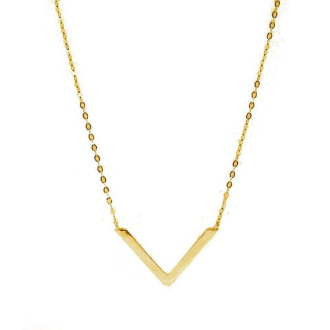Vee Necklace // 10k Italian Solid Gold