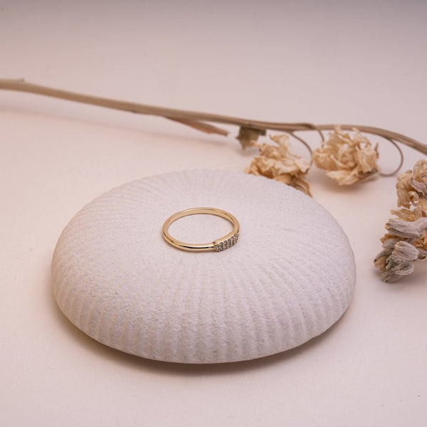 Claudia Pave Slim Bar Ring // 14kt Gold Vermeil + CZ