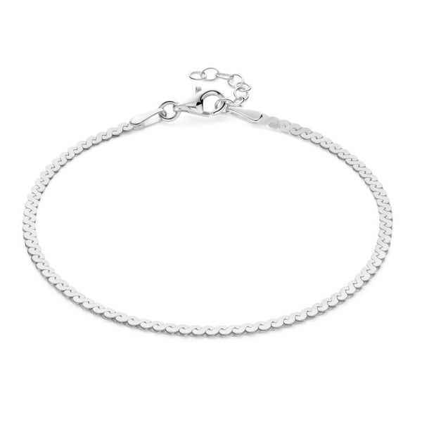 Silver bracelet on a white background