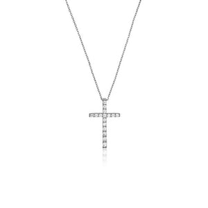 Madonna Cross Necklace // Sterling Silver + CZ