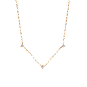 Gigi Diamond Trillium Necklace - 14K Italian Gold - Sisterberry & Co.