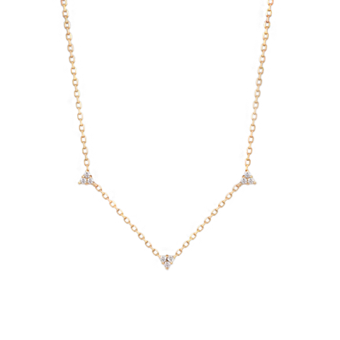 Gigi Diamond Trillium Necklace - 14K Italian Gold - Sisterberry & Co.