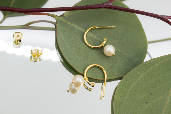 Angela Freshwater Pearl Earrings - 14K Gold Vermeil - Sisterberry & Co.