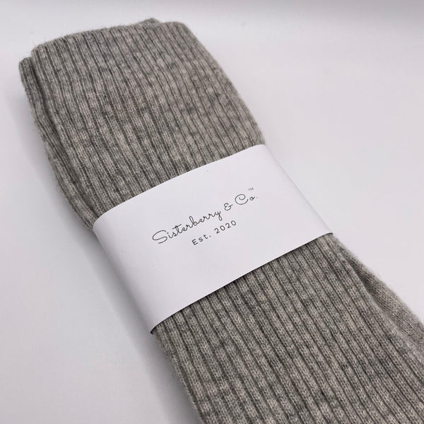 Cashmere Rib Socks // Grey