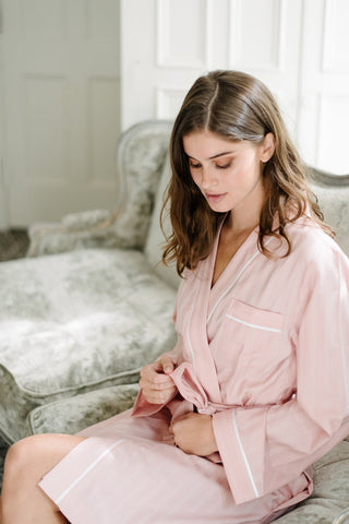 100% Turkish Cotton Robe - Soft Rose - Sisterberry & Co.