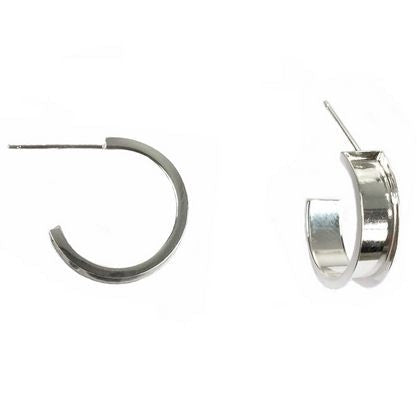 Yris Channel Hoops Earrings // Sterling Silver