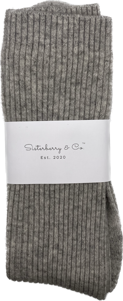Cashmere Rib Knit Socks // Grey