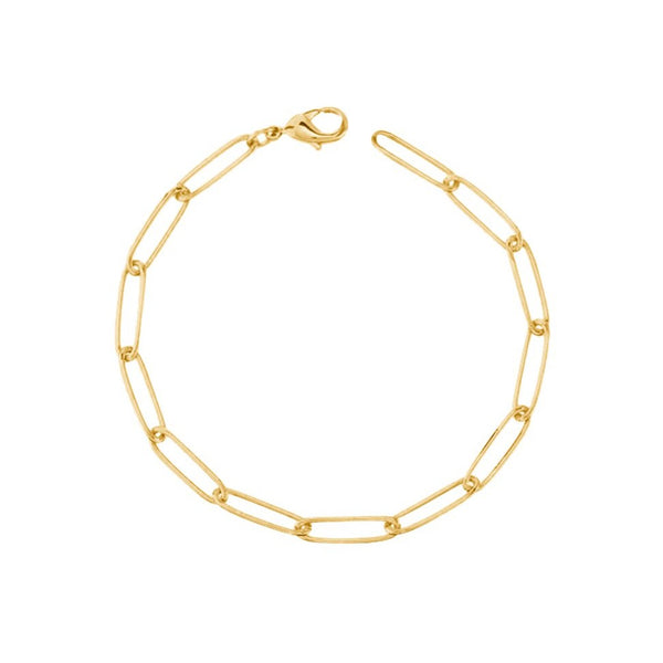 Yvonne Paperclip Chain Bracelet - 14K Gold Vermeil - Sisterberry & Co.