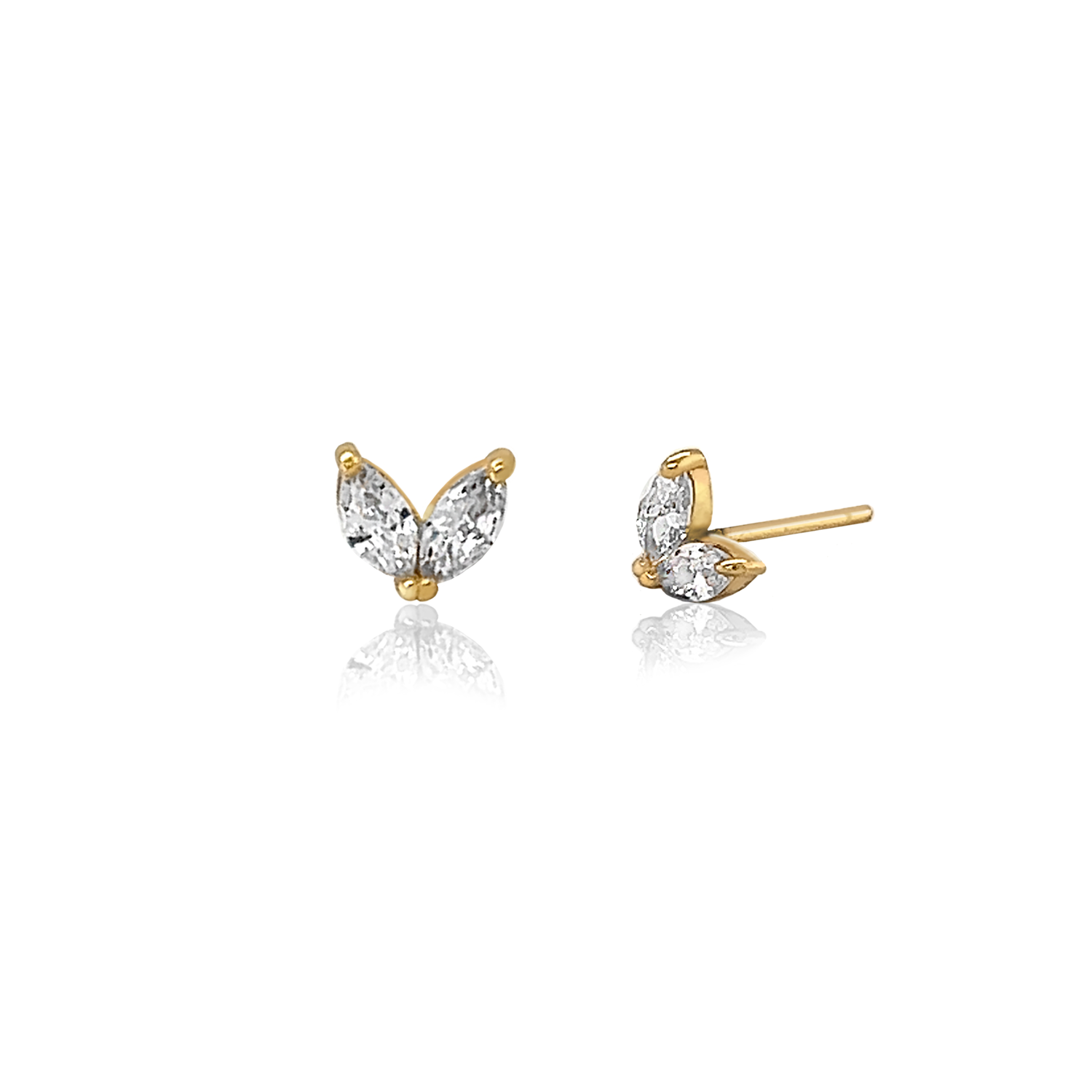 Emmanuelle Stud Earrings // 14k Gold Vermeil