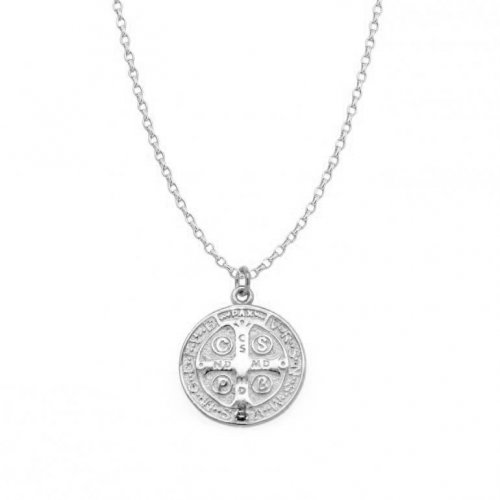 St. Benedict Coin Necklace // Sterling Silver