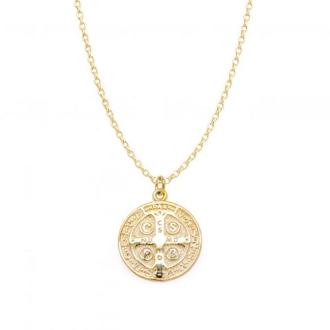 St. Benedict Coin Necklace // 14K Gold Vermeil