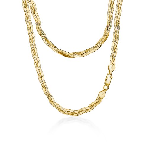 Claude Braided Herringbone Necklace // 14k Gold Vermeil