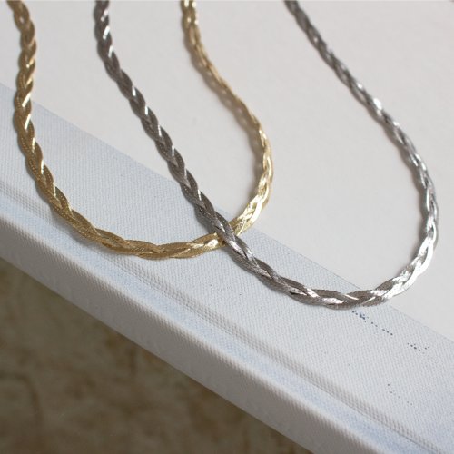 Claude Braided Herringbone Necklace // 14k Italian Gold Vermeil