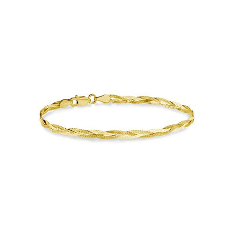 Claude Braided Herringbone Bracelet // 14k Gold Vermeil